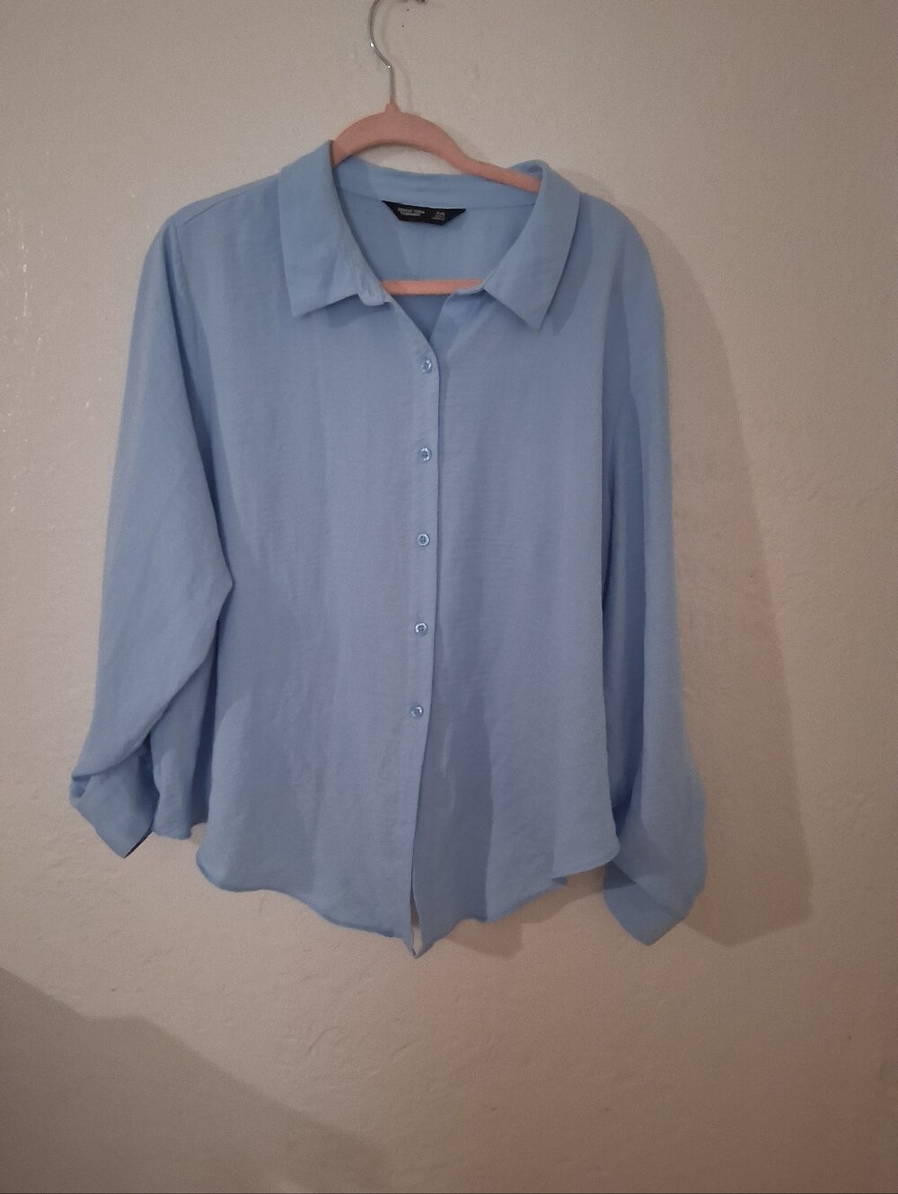 Light Blue Button-Down Women's Blouse Vera Wang